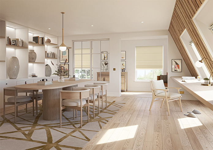 Ultra Luxe Velvet, Cream - Twist&Fit Roman Blind - Image 6